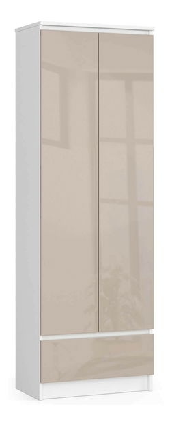 Policová skříň Renzo (bílá + cappuccino lesk)