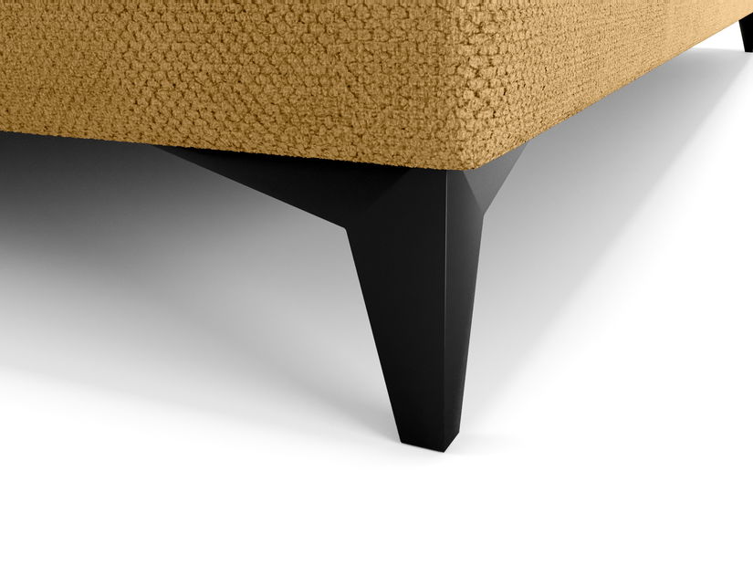 Manželská postel 140 cm Ortega Bonell (hořčičná) (s roštem, s úl. prostorem) (s LED osvětlením)