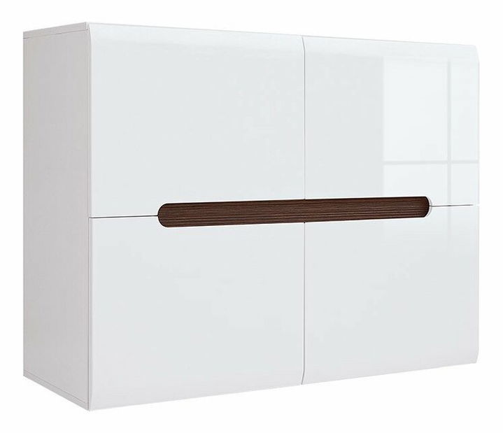 Skříňka BRW Azteca Trio SFK4D/8/11 (bílá + lesk bílý)