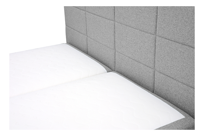 Manželská postel Boxspring 180 cm Revenant (světle šedá) (s roštem a matrací) (s úl. prostorem)