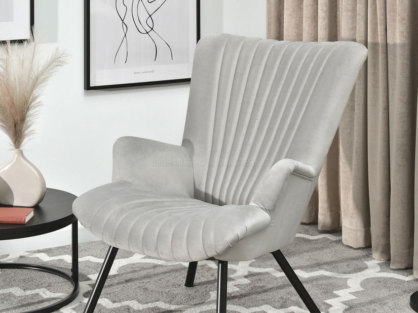 Designové křeslo Lanzaris (šedá + zlatá)