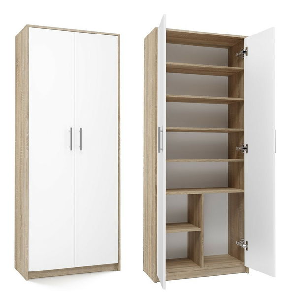 Policová skříň Obtenidas 1 (bílá + dub sonoma)