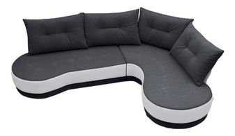 Rohová sedací souprava Adam (tmavě šedá + bílá) (P)