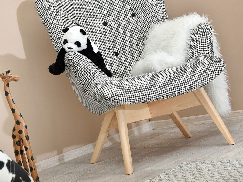 Relaxační křeslo Florentino (černobílá + buk)