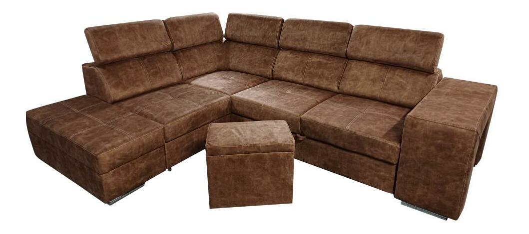 Rohová sedací souprava Maiga (hnědá) (L)
