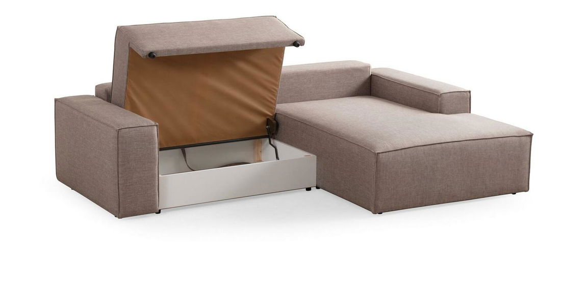 Rohová sedačka Pirlofenzza (s úl. prostorem) (P) (hnědá)