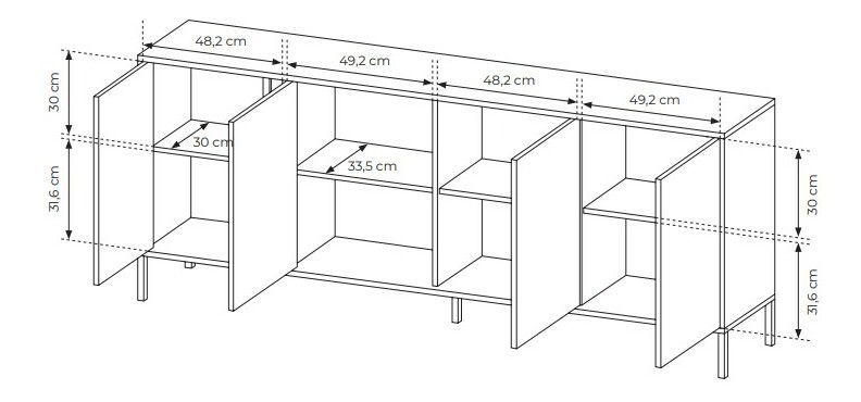 Skříňka Danton 4D (béžová)