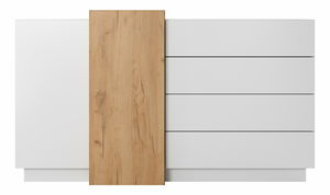 Komoda Three 2D4S (dub craft zlatý + bílá)