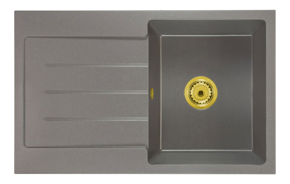 Kuchyňský dřez Ruxom (šedá) (bez otvoru pro baterii) (L)