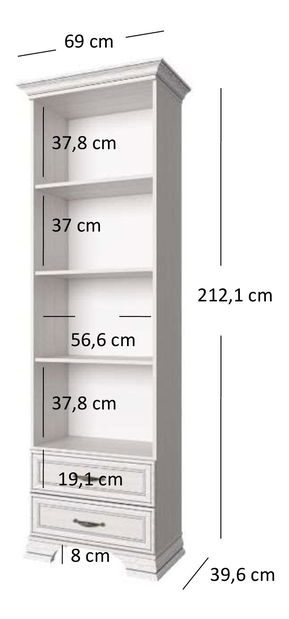 Regál Terina (woodline krém)