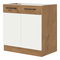 Dolní kuchyňská skříňka Virion 80 D 2F BB (dub lancelot + lesk bílý)