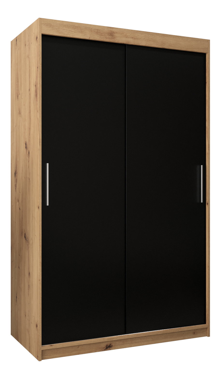 Šatní skříň 120 cm Toki (Dub artisan + Černá matná)