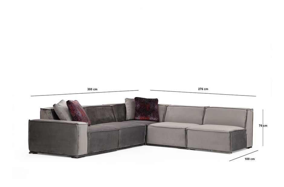 Rohová sedačka Legaletta 4 (šedá)