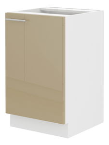 Dolní kuchyňská skříňka pod dřez Lavera 50 ZL 1F BB (bílá + lesk cappucino)