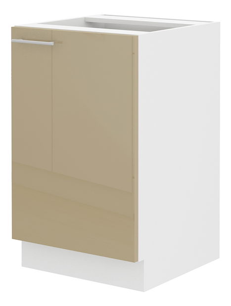 Dolní kuchyňská skříňka pod dřez Lavera 50 ZL 1F BB (bílá + lesk cappucino)