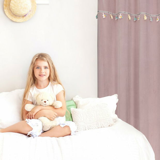 Záclona 140x250 cm Kinder (pudrová modrá)