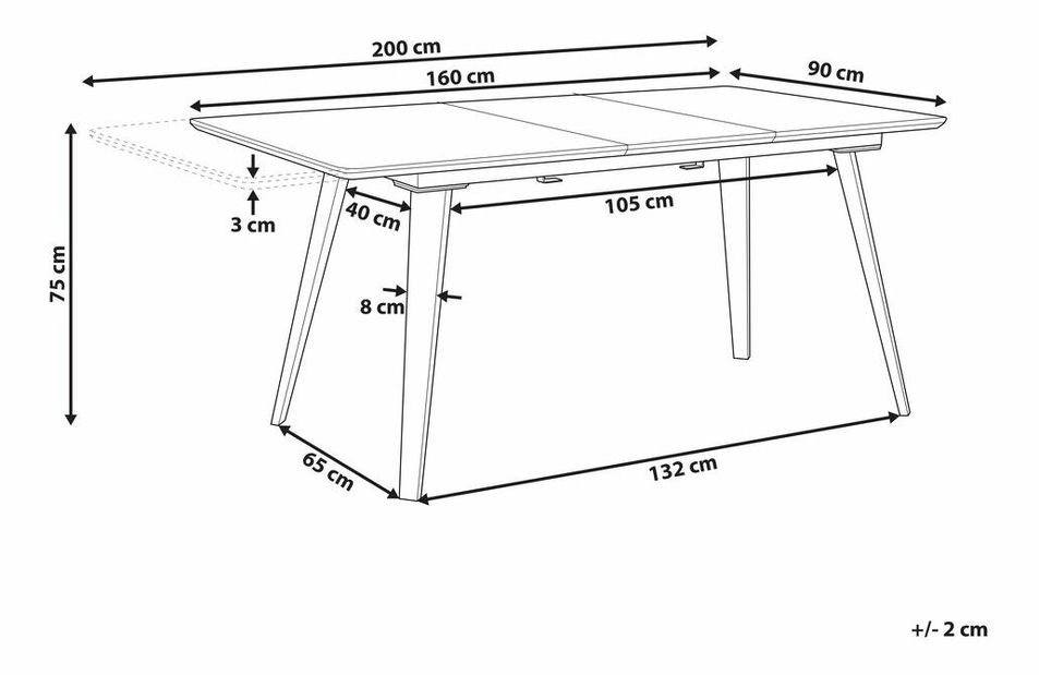 Jídelní stůl IRVINUS (černá) (pro 6 až 8 osob)
