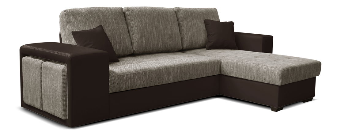 Rohová sedací souprava Thema Lux 2F+L (béžová + hnědá) (P)