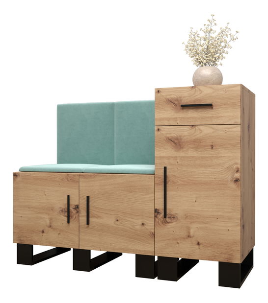 Předsíňová sestava Amanda 18 (dub artisan + zelená)