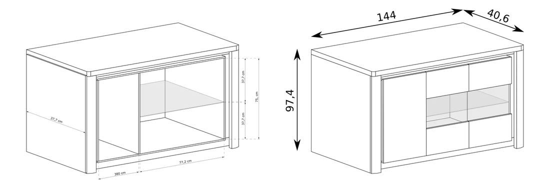 Vitrína Livia 03 (s LED osvětlením) (dub ribbeck + bílý lesk)