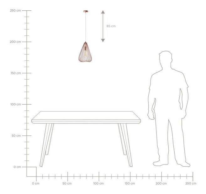 Závěsná lampa Condo (měděná)