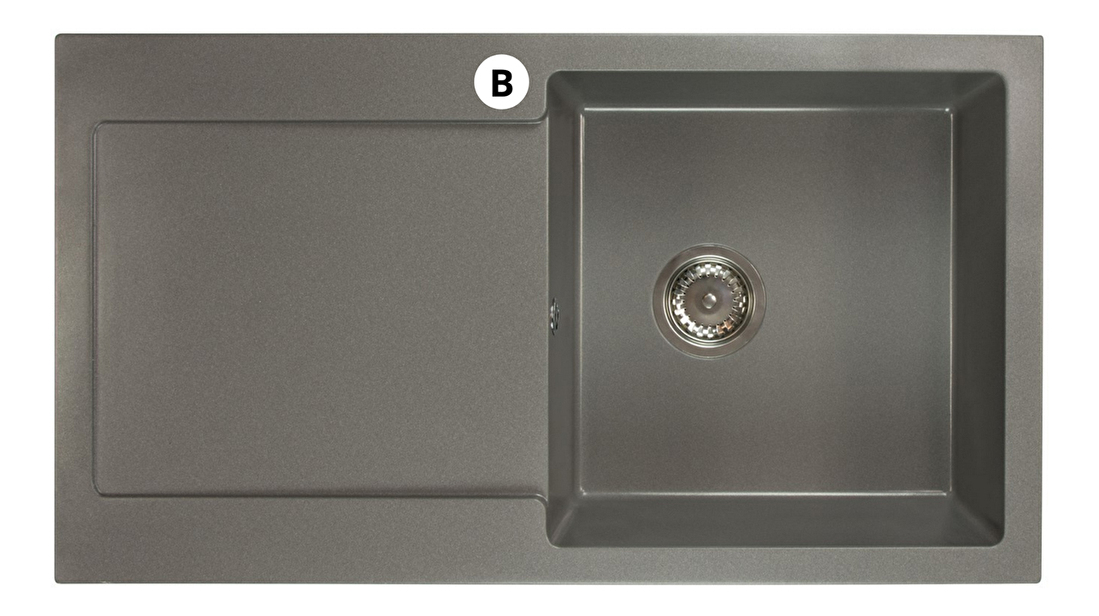 Kuchyňský dřez Adaxa (černá + textura) (s 1 otvorem pro baterii) (L)