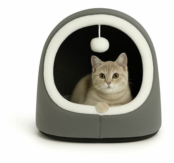 Pelíšek pro kočky Alasia (šedá) 1