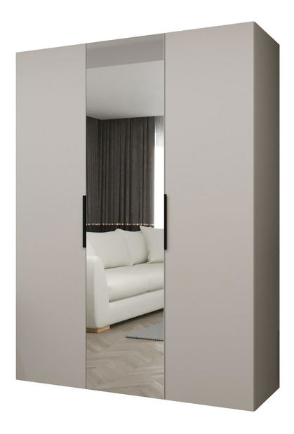 Šatní skříň 150 cm Mirabella 2 (kašmír + černá)