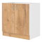 Dolní kuchyňská skříňka pod dřez Sylrona 80 ZL 2F BB (bílá + dub lefkas)