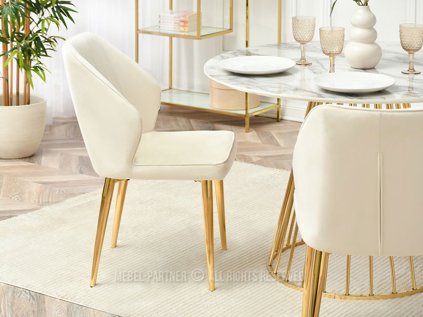 Židle Greta K (krémová + zlatá)