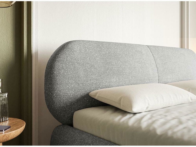 Manželská postel 140 cm Octave 140 (s roštem) (s úl. prostorem) (béžová + zlatá)