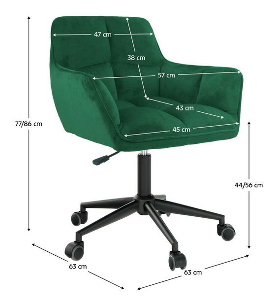 Kancelářské křeslo Hagris (smaragdová + černá)