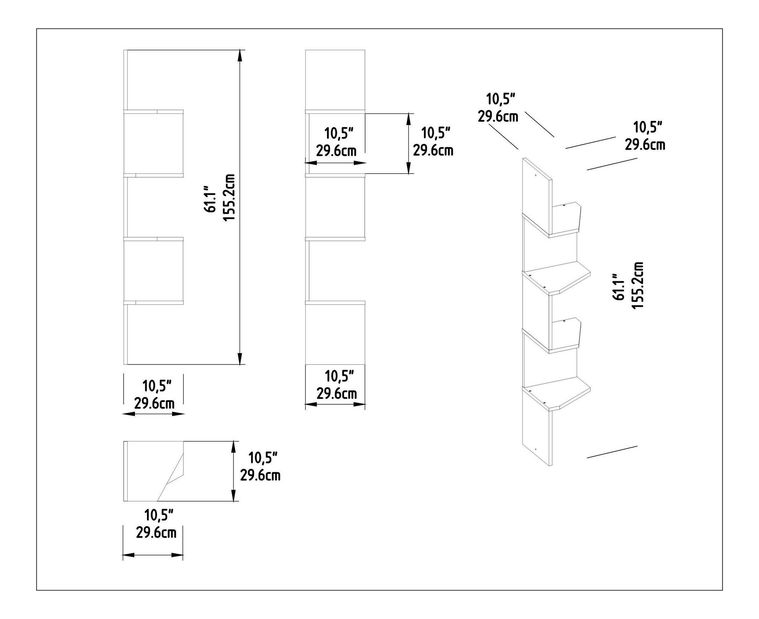 Polička Cornie 2 (ořech)