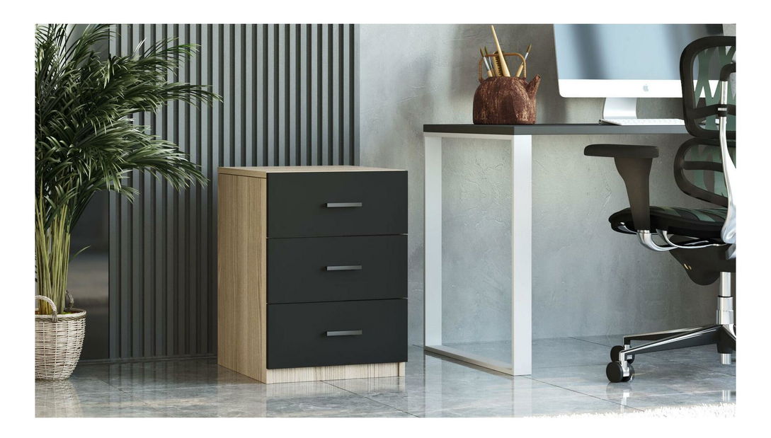 Komoda Vincent 3 (dub + černá)