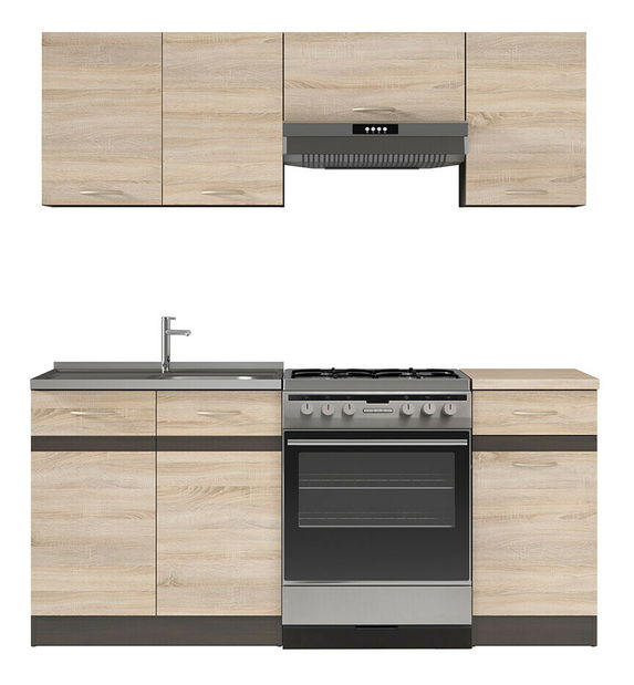 Kuchyňe BRW Junona line 180 cm (Wenge + Dub sonoma)