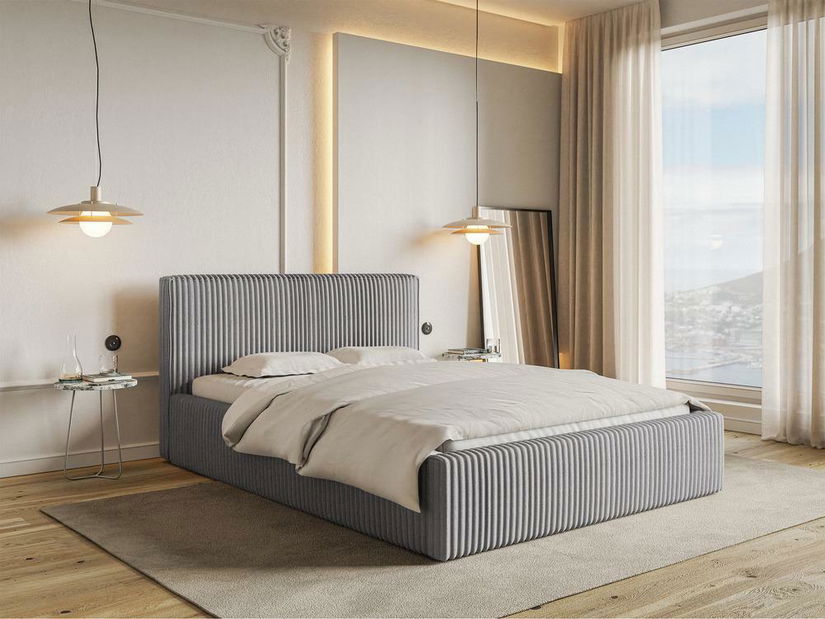 Manželská postel 160 cm Tulia 160 (světle šedá + černá)