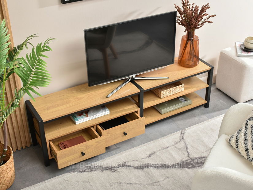 TV stolek/skříňka Elena (dub + černá)