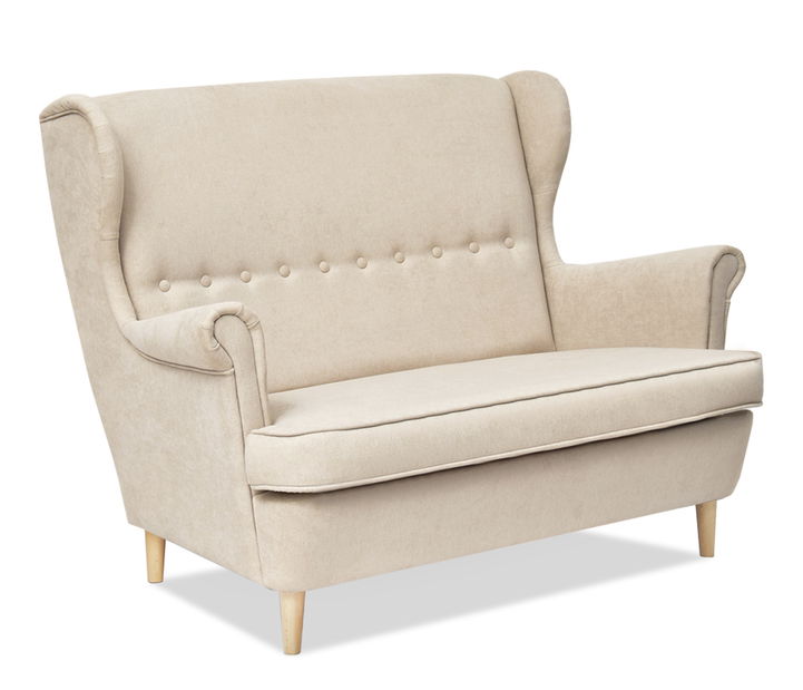 Pohovka dvousedačka ve tvaru ušák Muriera (písková + ořech)