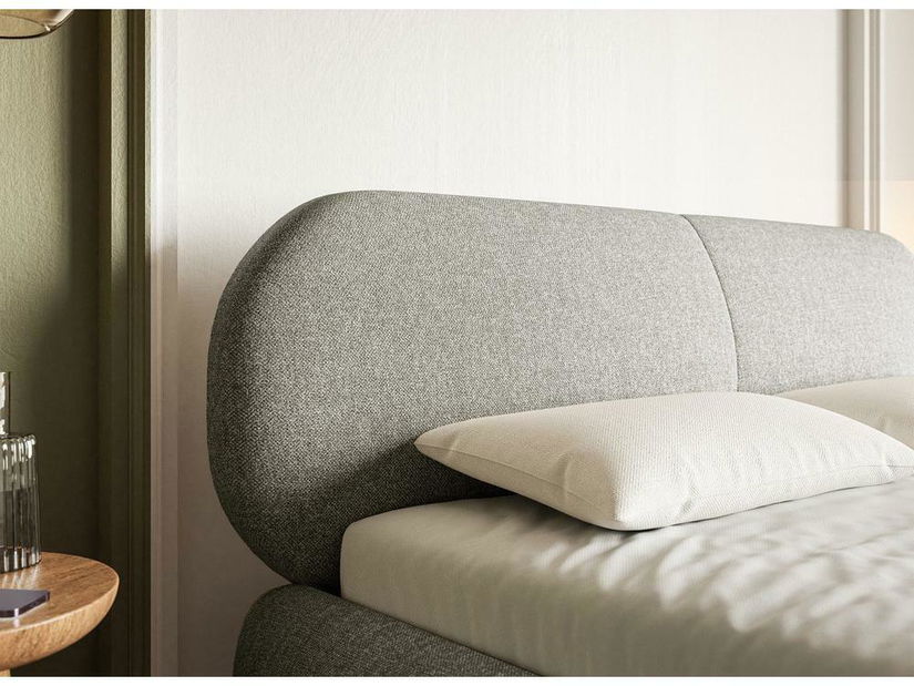 Manželská postel 140 cm Octave 140B (s roštem) (šedá + zlatá)