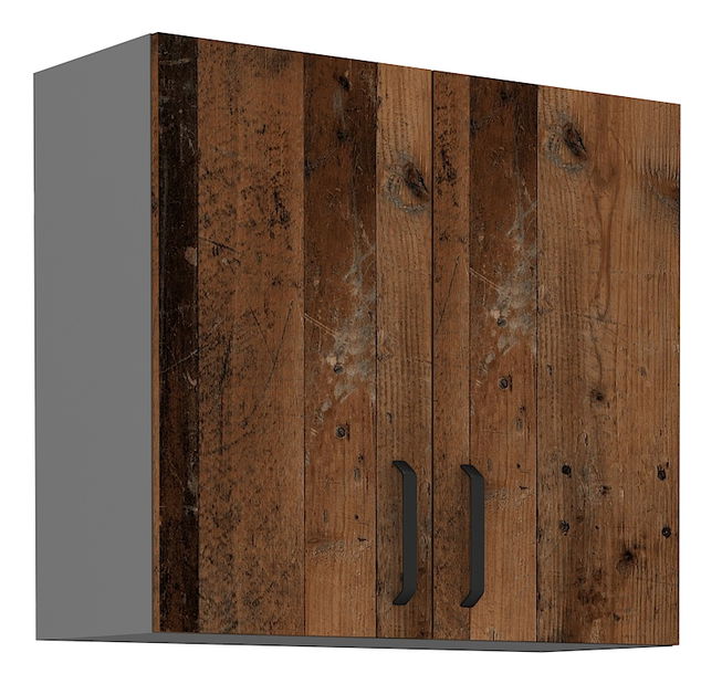 Horní kuchyňská skříňka Oldie 80 G-72 2F (Antracit + Old style)