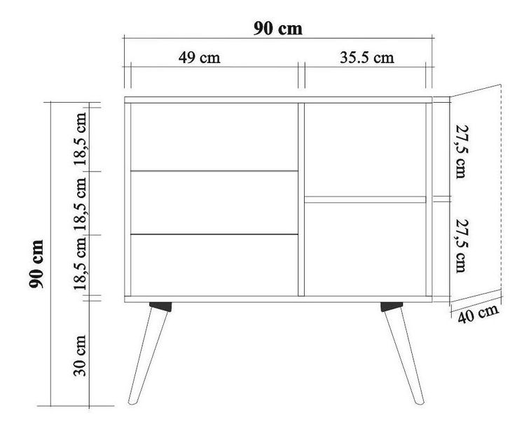 Komoda Valentina 122 (dub sonoma)