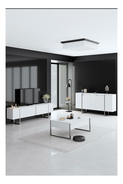 Skříňka Luna (bílá + stříbrná)