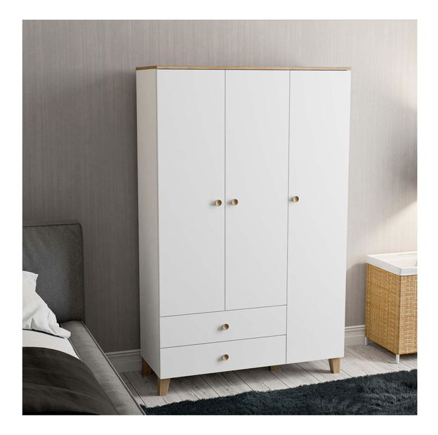 Šatní skříň Ventire (dub bílý)