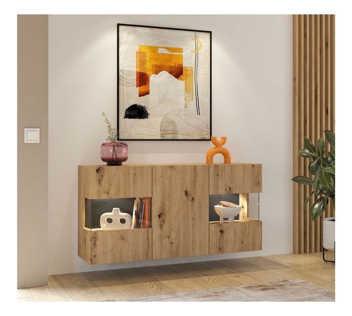 Vitrína Avernic Typ 25 (černá + dub artisan)