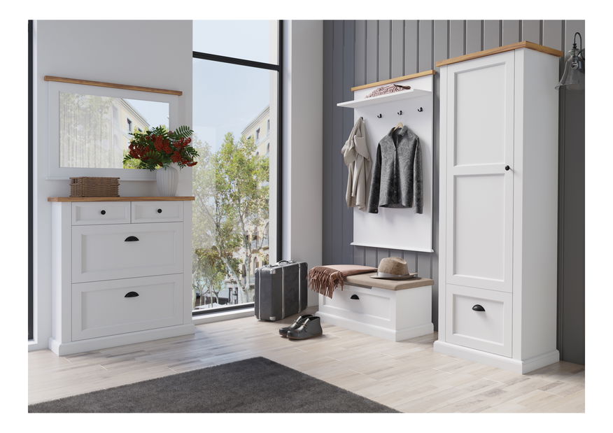 Zrcadlo Gaston (bílá + natural)