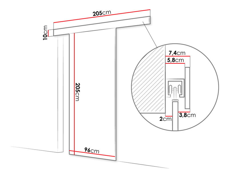Posuvné dveře Orenia II (černá + zrcadlo)