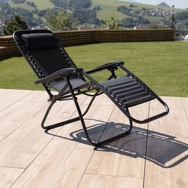 Zahradní polohovatelné křeslo Gerry (černá)