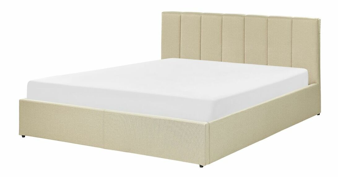 Manželská postel 160 cm Dabria (béžová) (s roštem) (s úl. prostorem)