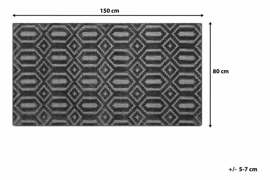 Koberec 150 cm Adente (tmavě šedá)