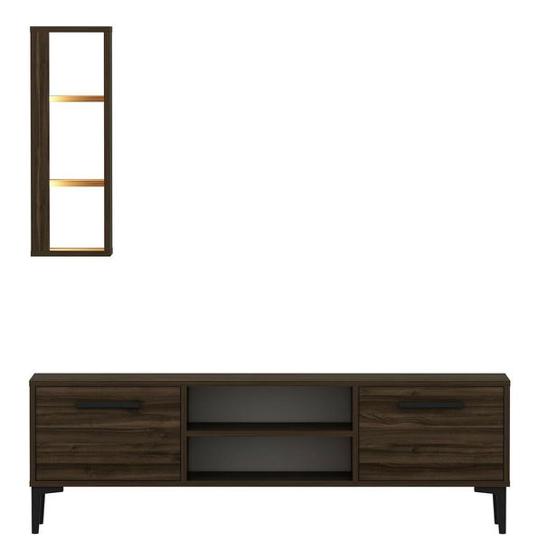 Obývací stěna Kuvuni 1 (ořech) (s osvětlením)